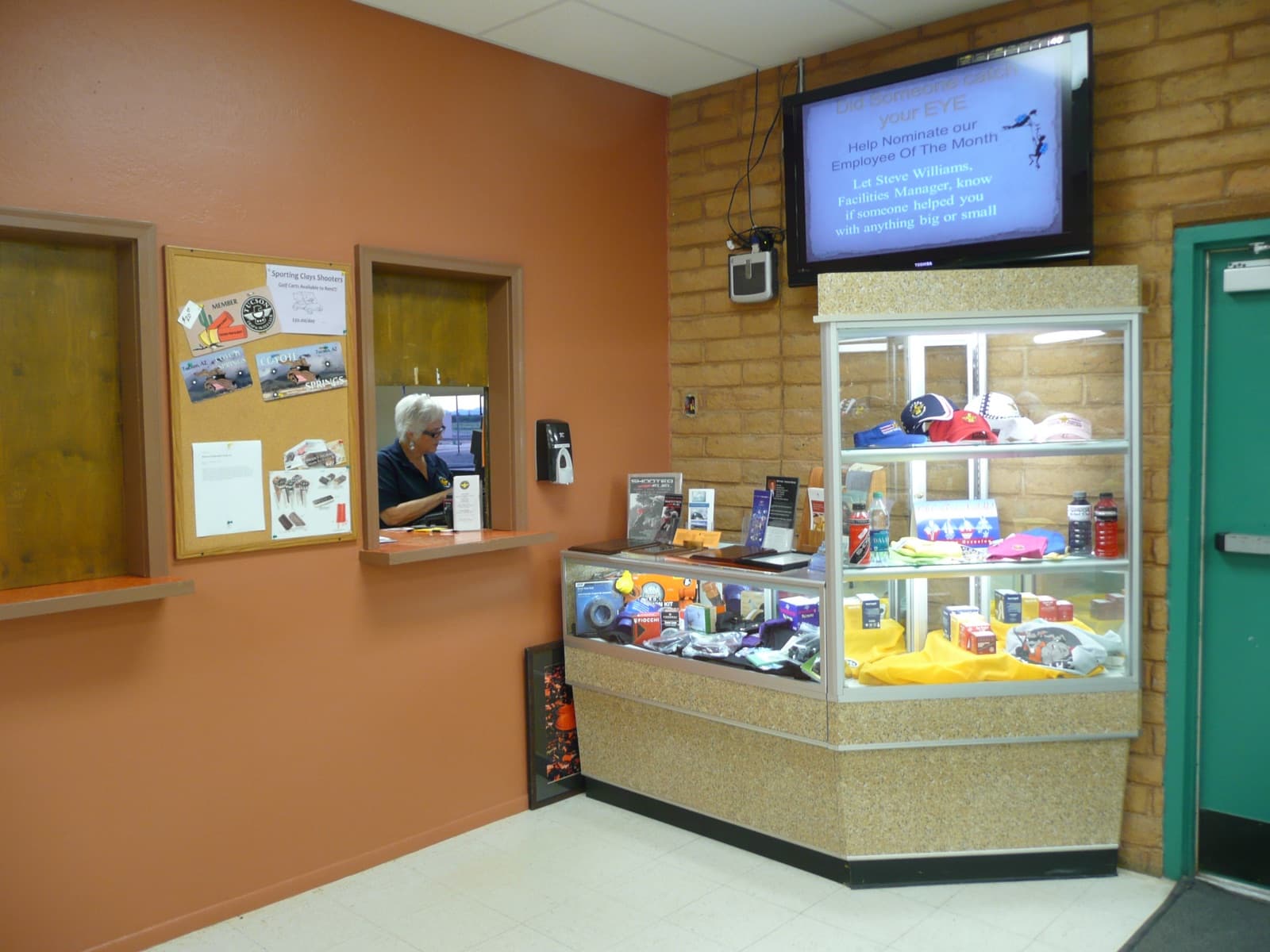 Registration room with check-in counter